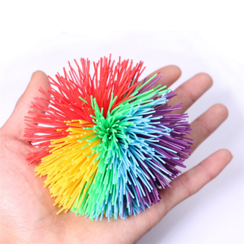 Anti-Stress 6 Cm/9 Cm Regenboog 1 Pcs Anti-Stress Regenboog Fidget Zintuiglijke Koosh Bal Speelgoed baby Grappige Elastische Ball Stress Relief Kids