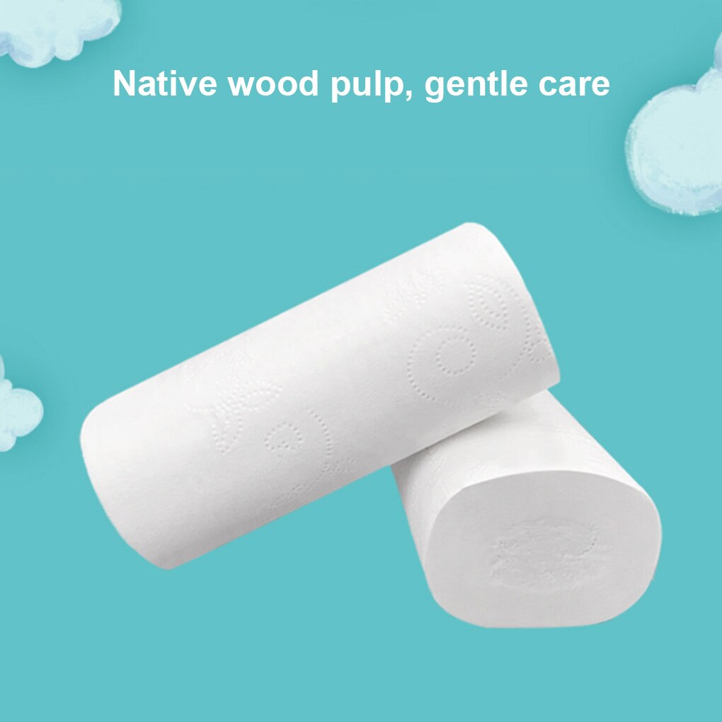 24 Rolls Toilet Tissue Home Bathroom Roll Paper Towel Tissue Roll 5 Layers Soft Toilet Paper Reinforced Wood Pulp Toilet Paper