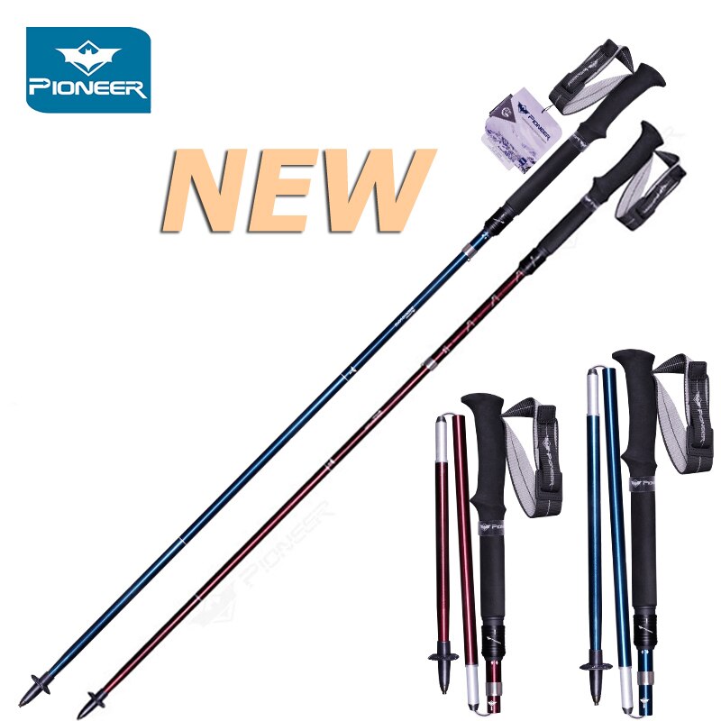 Adjustable Alpenstocks Aluminum 7075 Trekking Poles Collapsible Lightweight Hiking Canes Walking Climbing Sticks With Carry Bag