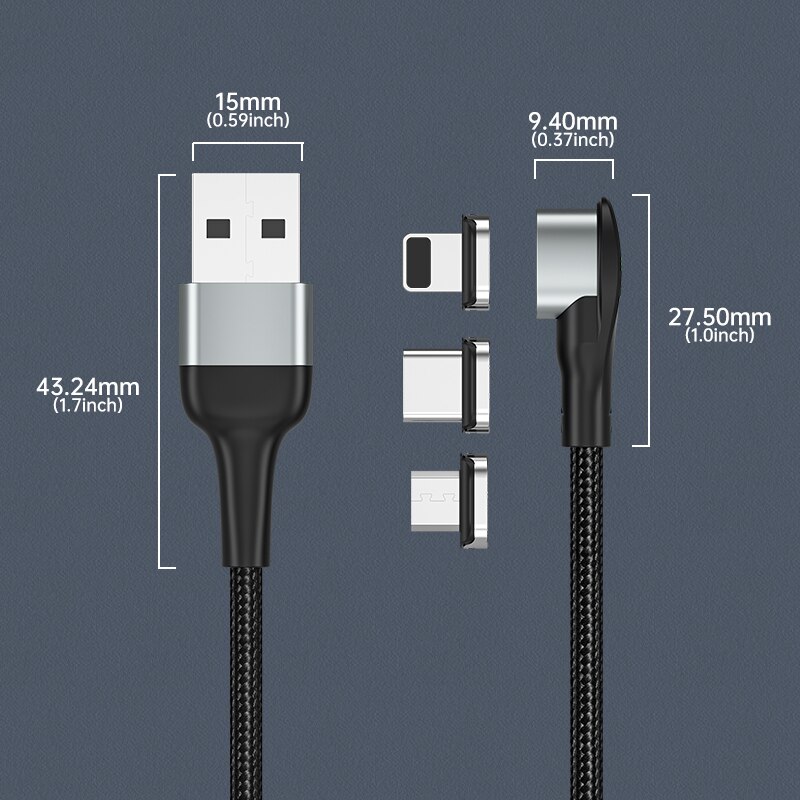Kuulaa magnetische oplaadkabel usb type c micro-oplaadkabel voor iphone 12 11 samsung huawei xiaomi snellaadkabel usb-kabel