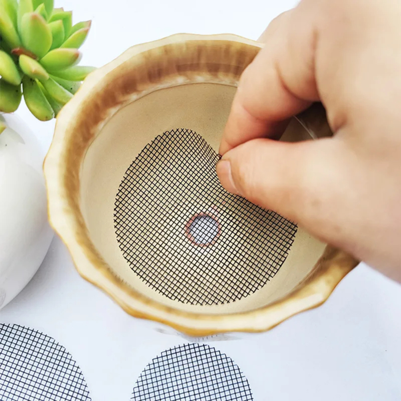 Pot Hole Mesh Pad Grid Round Drainage Hole Screen For Pot Bottom Prevent Soil Loss Bonsai Flower Plant Gardening Tools