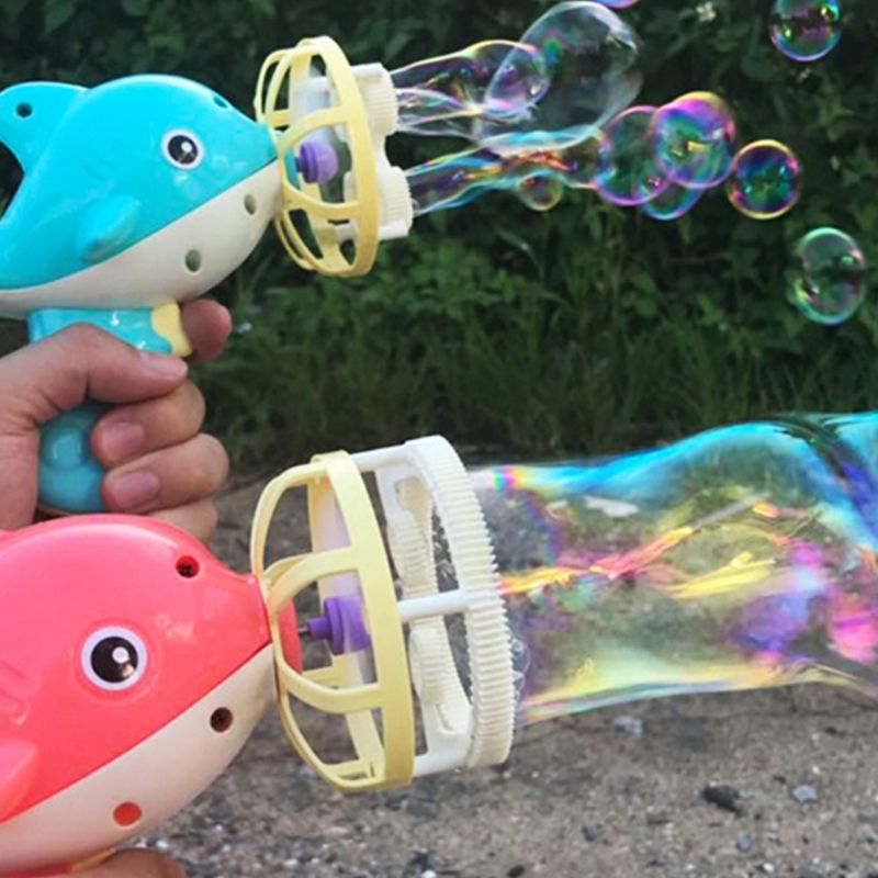 Elektrische Automatische Bubble Machine Met Mini Fan Dolfijn Bubble Blower Maker Kids Zomer Outdoor Speelgoed