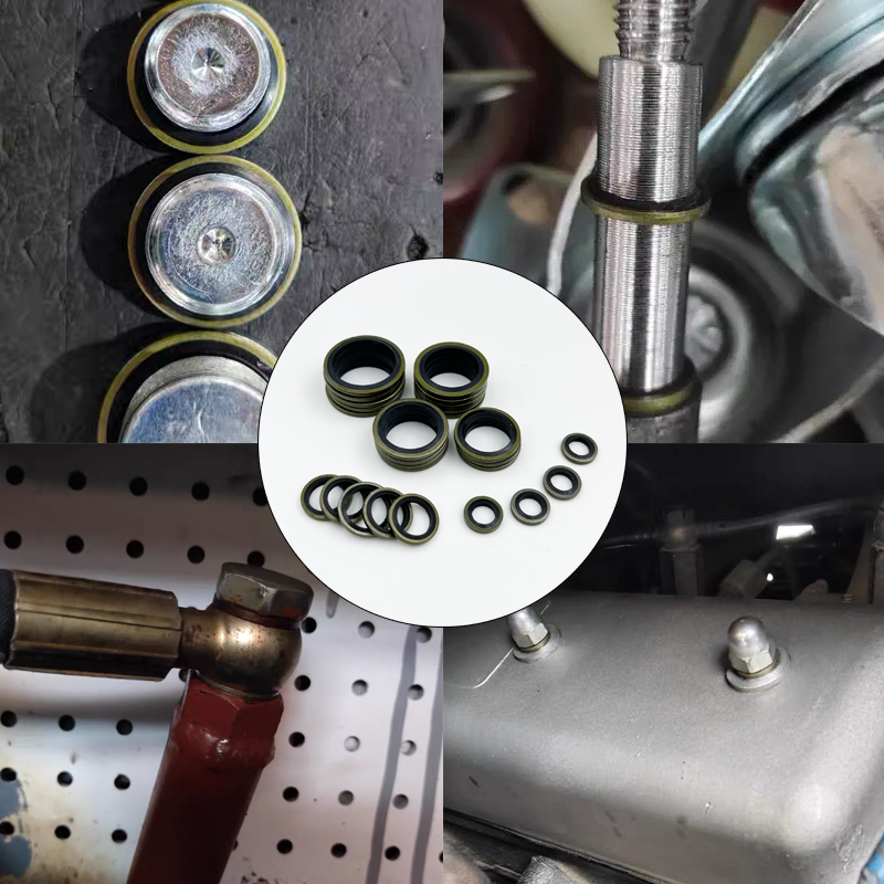 Rondella di tenuta in metallo NBR rondella di tenuta ad alta pressione resistente tutto'olio idraulico vite di scarico dell'olio O-squillare in gomma combinata impostato di rondelle di tenuta del tappo del tubo