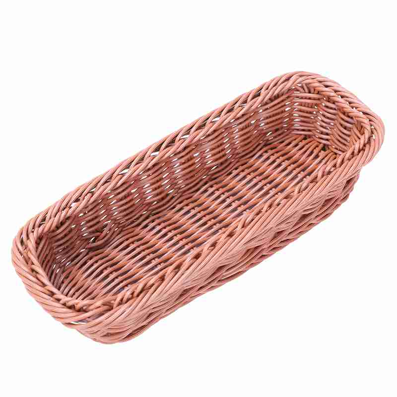 2pc rattan plast kurv bestik kurv rektangulær opbevaring boks bestik gaffel spisepinde brød kage frugt opbevaring