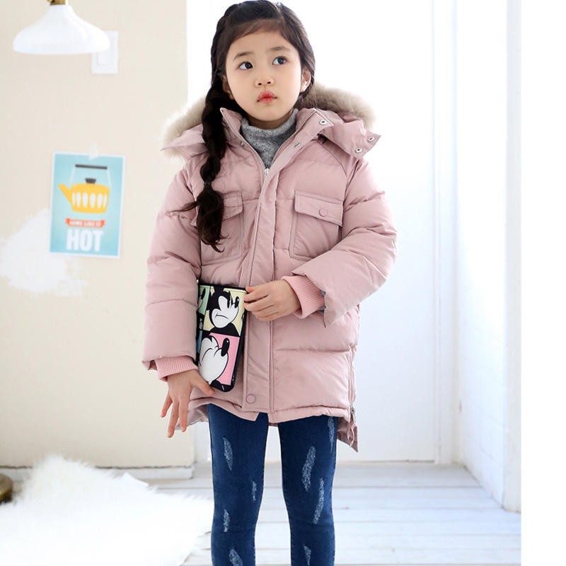 Girl Winter Jacket Thickness Winter Autumn Winter Coat For Kids Winterjassen Kinderen Winter Jacket 8GT029: Pink / 7