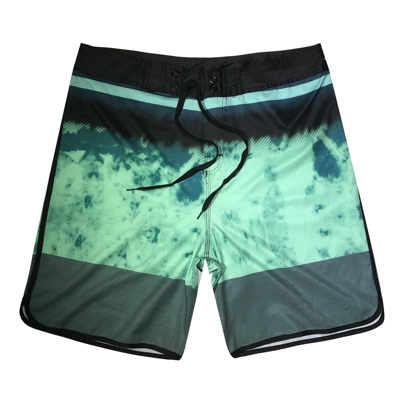 Summer Quick Dry Board Shorts Men Summer Spandex Active Sexy Beach Surf Swim Shorts Men Bermuda Short Swimming Boardshorts: 28-Green / 32