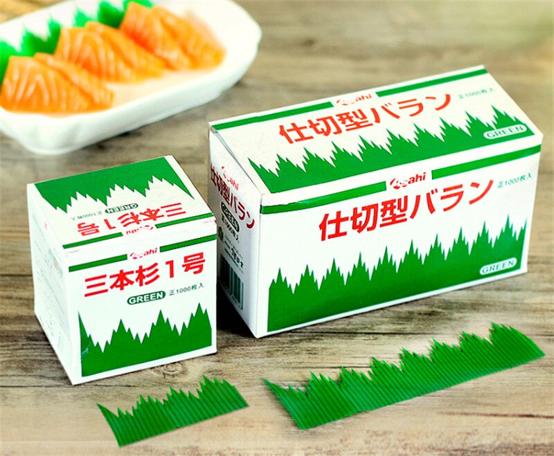 Plato decorativo de hojas verdes de bambú para sushi, plato de comida japonesa, decoración de sashimi, pequeñas hojas verdes, ingredientes frescos, herramientas de sushi