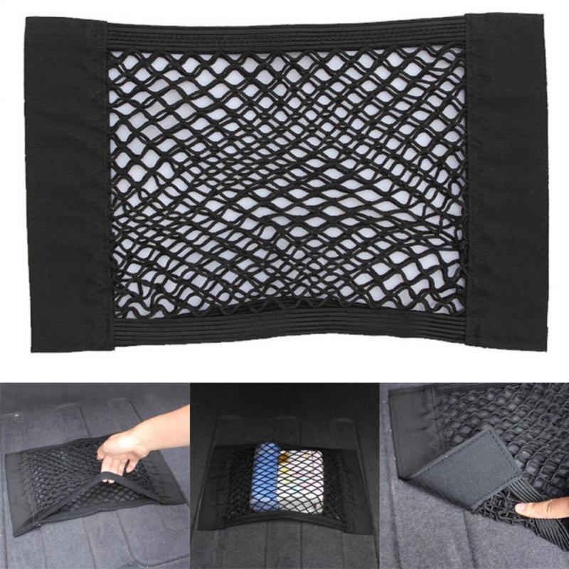 Bilinteriør net 1pc bil bagagerumssæderyg elastisk mesh net bilstyling opbevaringstaske lomme taske biltilbehør