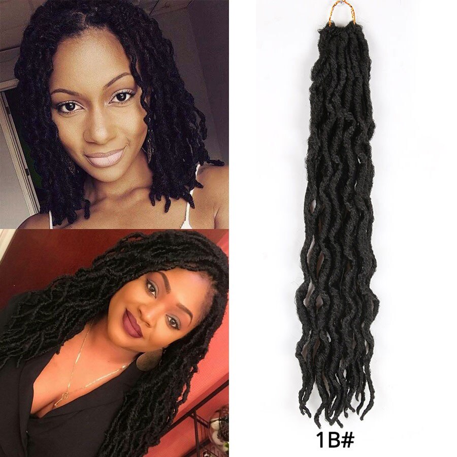 Leeons Häkeln Haar Zöpfe 12/18 Zoll Faux Loks Lockige Synthetische Haar Vor Schleife Häkeln Haar Verlängerung Göttin nu Loks Braun schwarz: #1B / 18 zoll