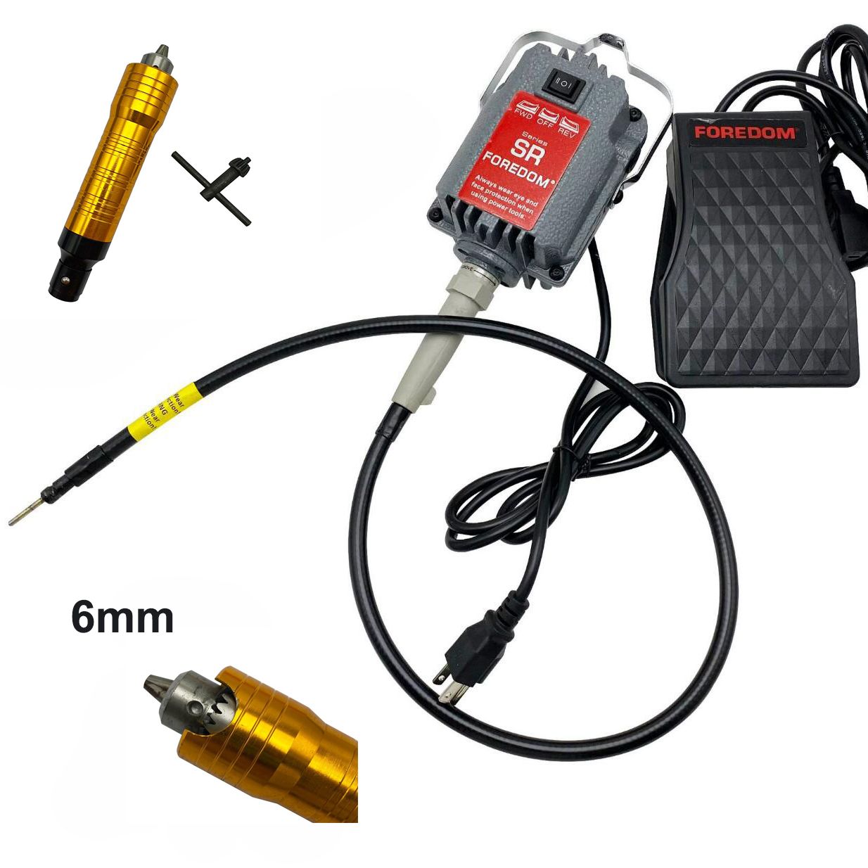 SR Hanging Flex Shaft Grinder 230W Rotary Tool with Stepless Speed Foot Pedal Rotary Carver for Carving Buffing Polish: black