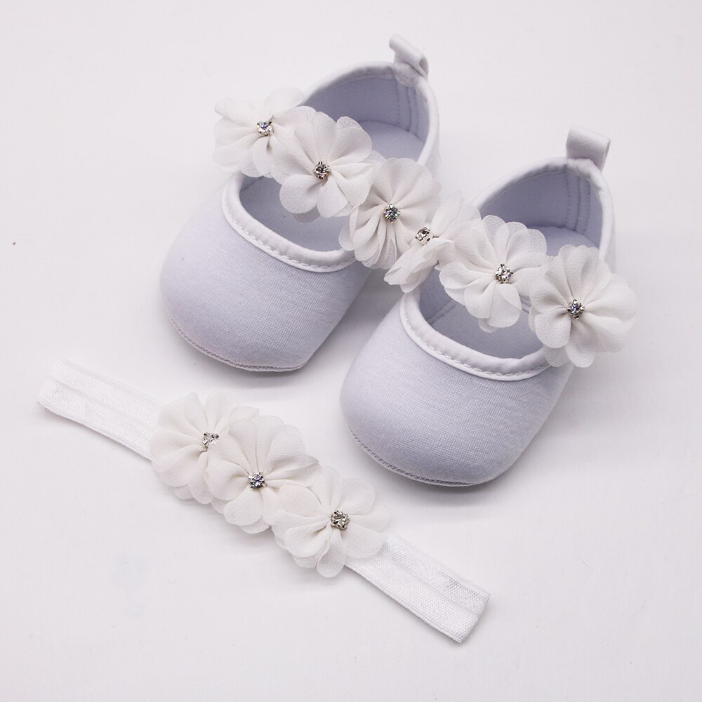 Baby first walker sko børn piger baby party ballerina sko spædbarn 3d blomst rhinestone fritidssko: W / 13