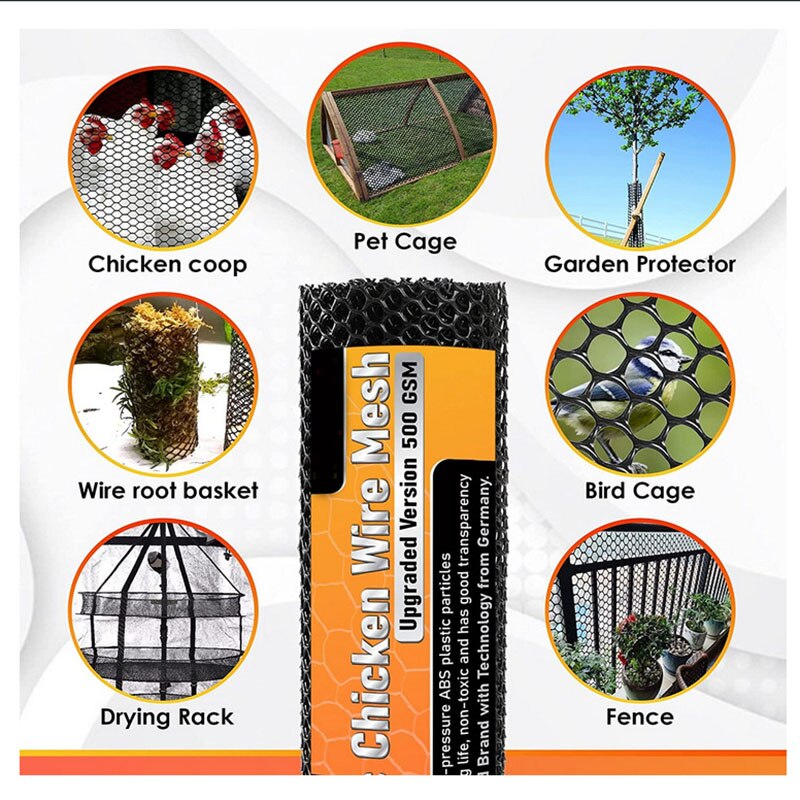 Reusable Plastic Chicken Wire Fence Mesh Lightweight Durable Hexagonal Mesh Diy Project For Home Garden Courtyard