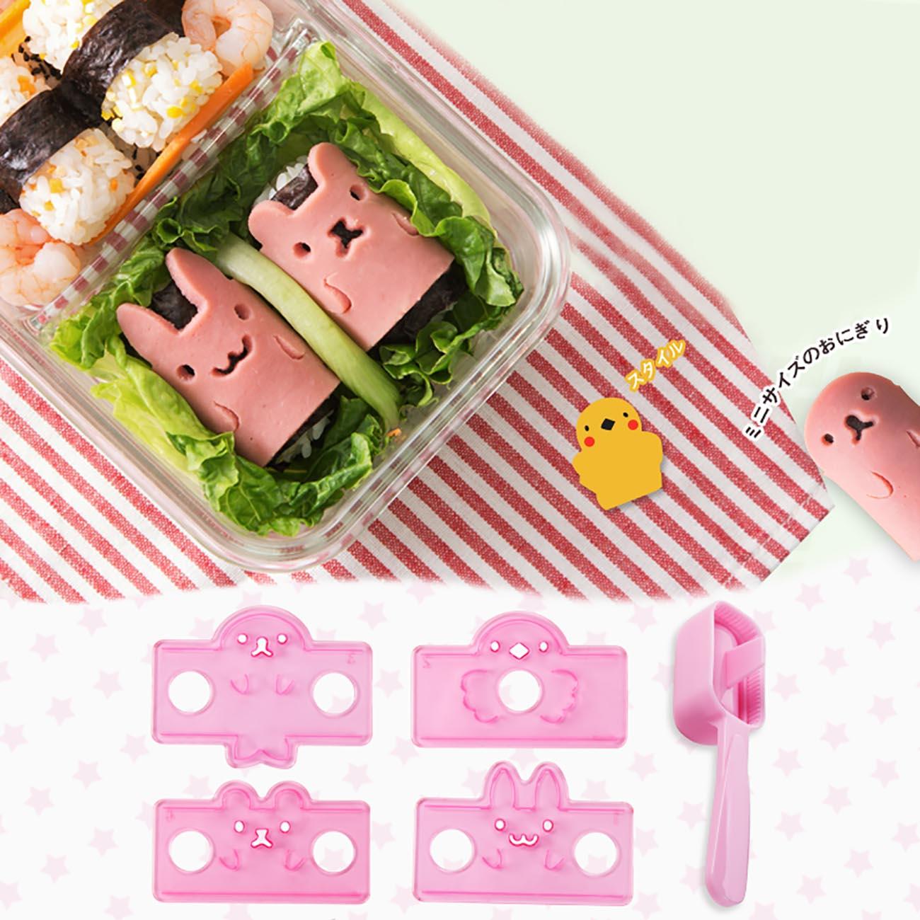 5 stk / sæt tegneserie sushi maker ris skimmel køkken diy skimmel gadget kanin form sushi skimmel børn børn middag