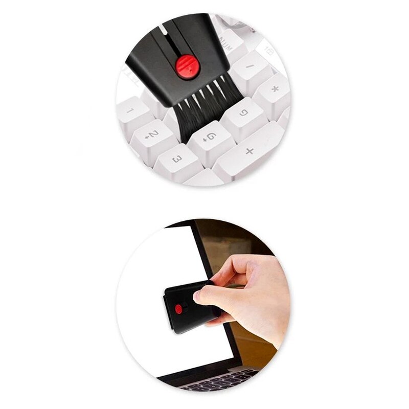 Multi Mini Clean Brush Computer Monitor Keyboard Clean Brush with Screen Wipe Retractable Double Head Laptop Phone Screen Duster