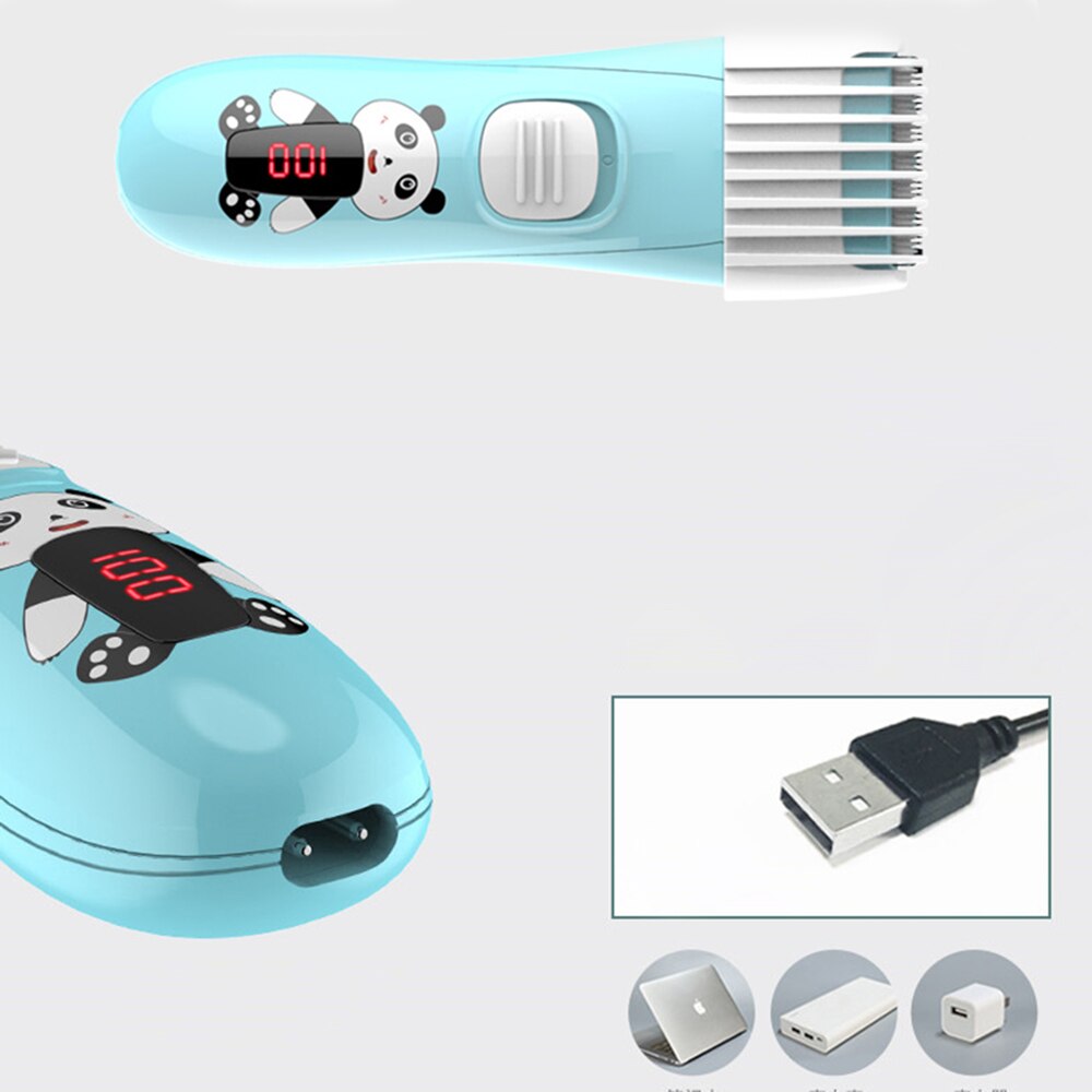 Elektrisk babyhårklipper keramisk hårtrimmer cutter ultra stille vandtæt genopladeligt trådløst haircut kit sæt til spædbørn