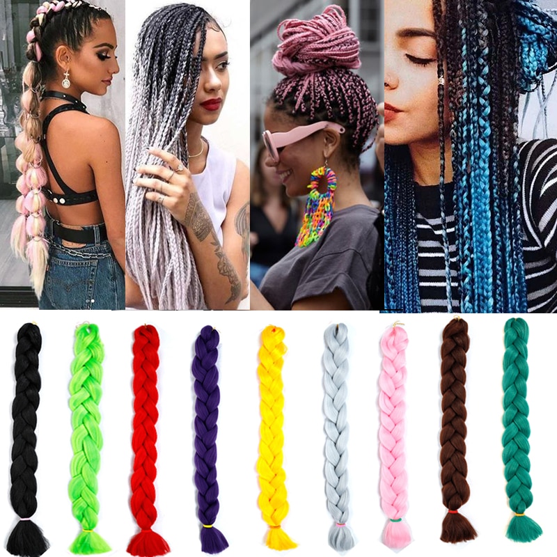 LUPU 82 Inch Ombre Blonde Black Pink Jumbo Braid C... – Vicedeal