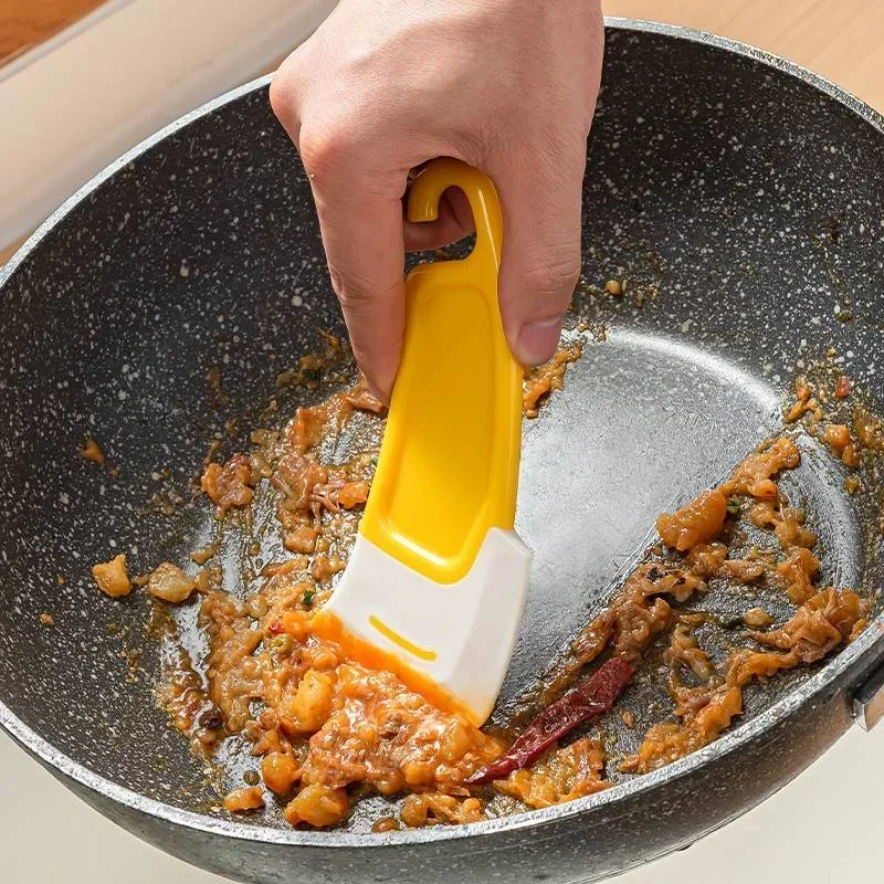 Espátula de limpieza de silicona, raspador de cocina, cepillo raspador de hoja suave, sartén sucia, olla, platos, herramientas de limpieza, utensilios de cocina de silicona
