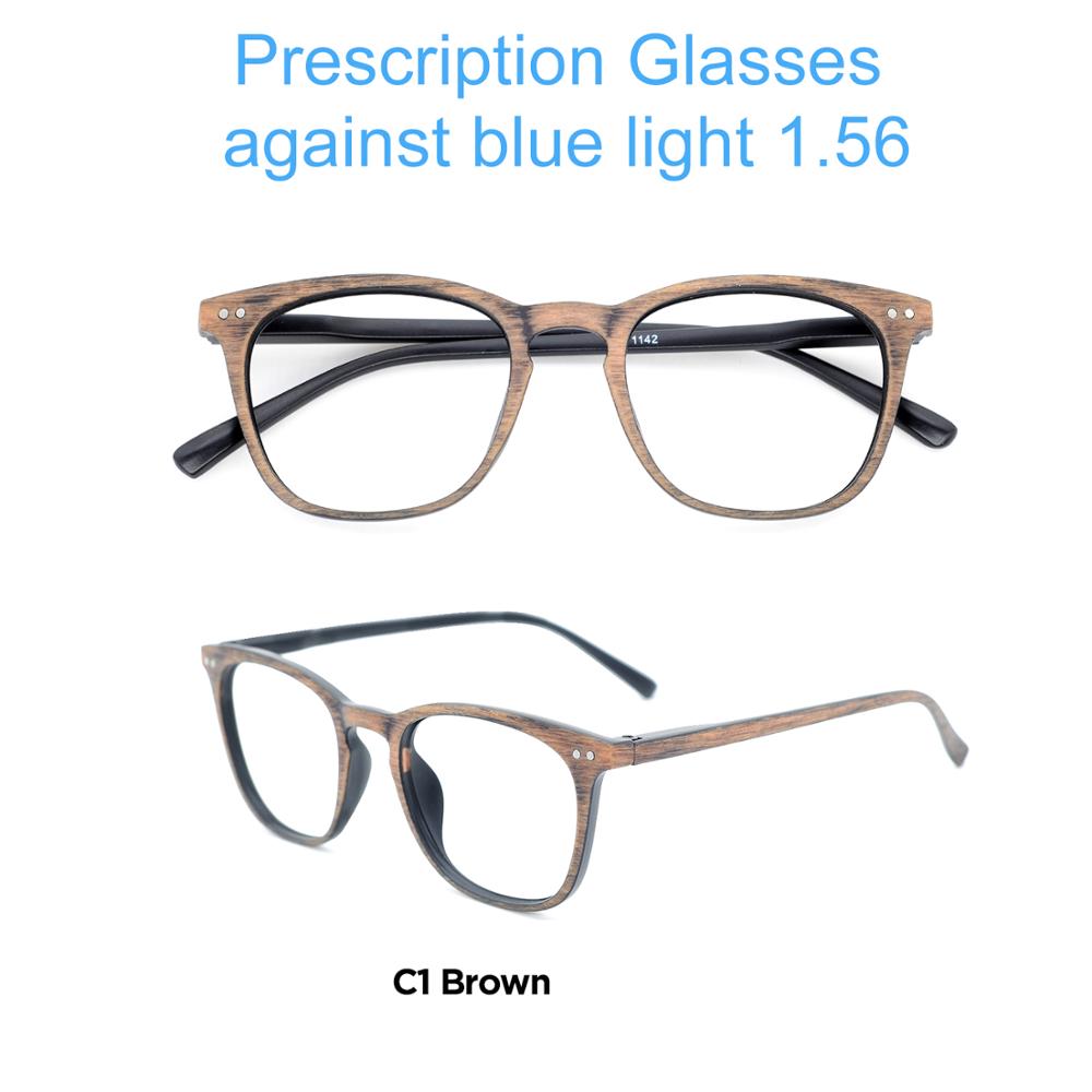 Occi óculos de luz anti-azul computador clássico gaming glass unissex óculos redondos quadros óculos ópticos óculos de proteção do olho quadro: C1 Brown  1.56