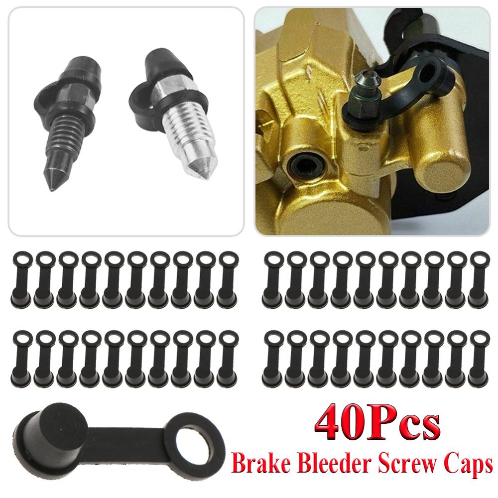 40PCS Rubber Brake Bleeder Valve Cover Screw Caps Grease Zerk Fitting Cap Rubber Dust Cover Dustproof Brake Bleeder Screw Caps
