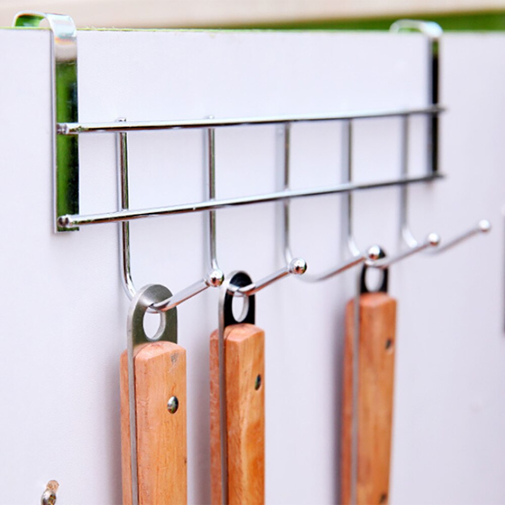 Wall Mount Hook Rack Rvs Kapstok Haken Met 5 Hanger Haken Doek Hanger Handdoek Coat Robe Badkamer Muur gemonteerd L * 5