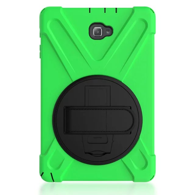 Funda para tableta Samsung Galaxy Tab S3 9,7 T820 T825, protector seguro para niños, a prueba de golpes, resistente, de silicona dura, soporte para mano + bolígrafo: Verde