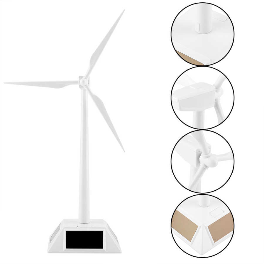 Soldriven vindkraftverk modell desktop dekor hantverk barn utbildning lärande leksak verktyg