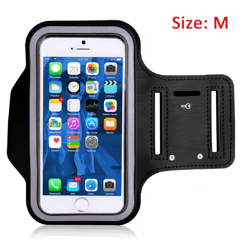 Transparent Touch Screen Armband Running Mobile Phone Arm Pack Sport Arm Bag Arm Pocket Fitness Universal Phone Arm Band Case: 4.7 inch Black