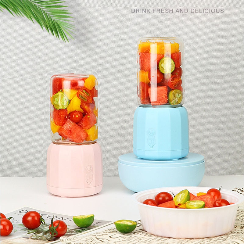300ml Portable Blender Cup USB Mixer Electric Juicer Machine Smoothie Blender Mini Food Processor Personal Fruit Squeezer Juicer