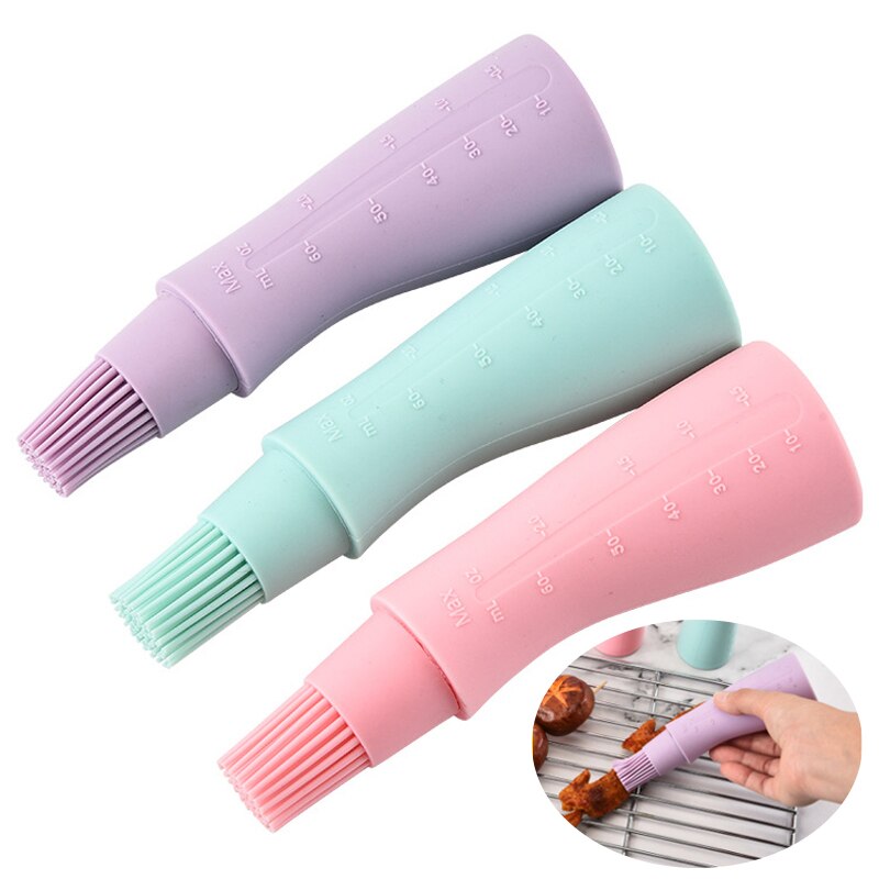Silicone Oil Bottle Barbecue Brush With Cap Oil Brush With Scale Bread Cake Butter Bread Pastry Brush BBQ Accessories Grill Tool