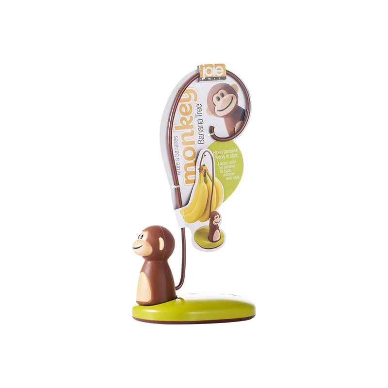 JOIE Monkey Series Bananenhanger Bananenhouder Bananenhaak Fruitmand BPA-vrij Fruitschaal Plaat Keuken Opbergrek Organizer: green