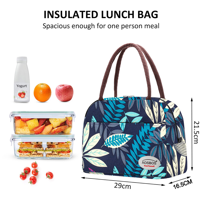 Aosbos Tragbare Kühler Mittagessen Tasche Thermische Isolierte Multifunktions Lebensmittel Taschen Lebensmittel Picknick Lunch Box Tasche für Männer Frauen Kinder