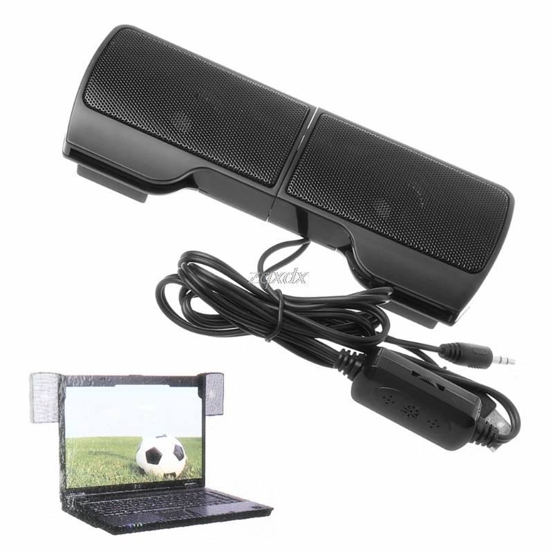 1 Paar Mini Draagbare Clip-On Usb Stereo Luidsprekers Lijn Controller Soundbar Voor Laptop Notebook Mp3 Pc Computer Met clip