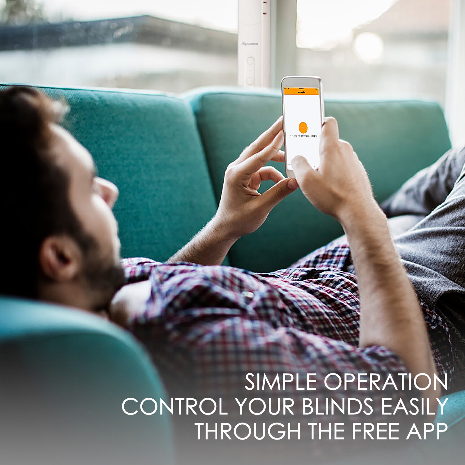 Smart diy motorized roller blinds, stick motor, bluetooth app control, built-in battery, solar panel charging