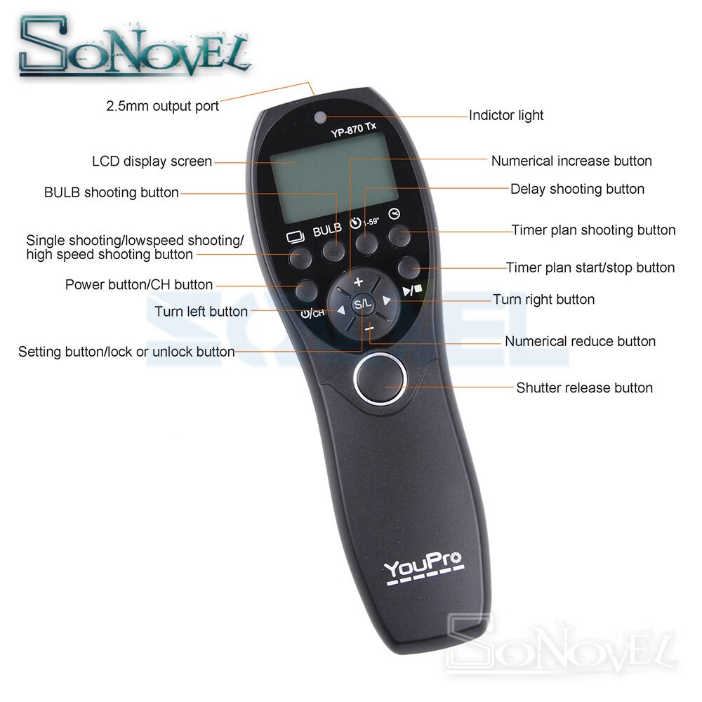 2.4G Wireless Timer Remote Control Shutter Release for Sony A7 A9 A7R A7S A7SII A7RII A7M3 A58 A6500 A6300 A6000 A5100 RM-VPR1