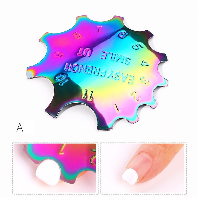 Easy French Smile Cut V Line Almond Shape Tips Manicure Edge Trimmer Nail Cutter Acrylic Pink White French Nails Accessories: FR-A