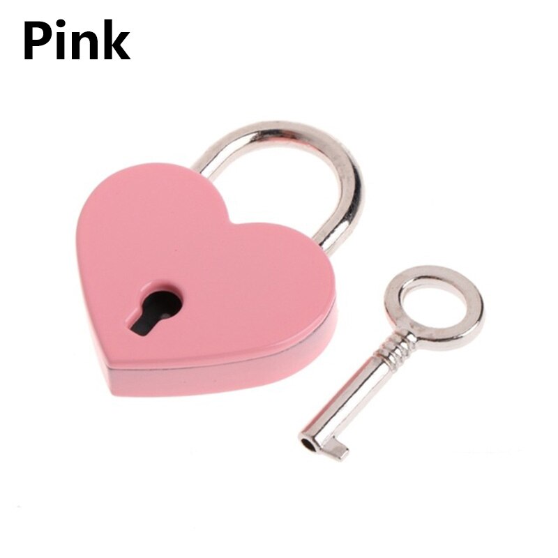 Mini candado con forma de corazón Vintage, candado, bolso con llavero, diario, Protector de joyería, Maleta, candado de equipaje, 1 ud.: 6
