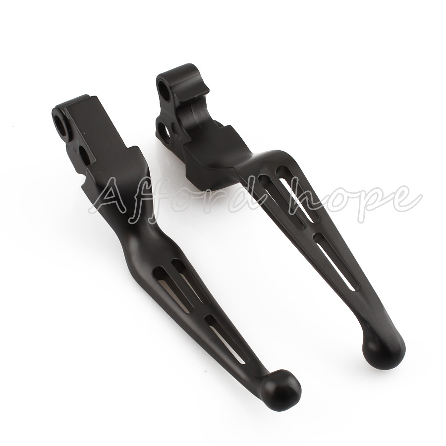 Black Hollow-Out Brake Lever Slotted Wide Blade Brake Clutch Ergonomic Lever for Harley Touring Softail Dyna XL