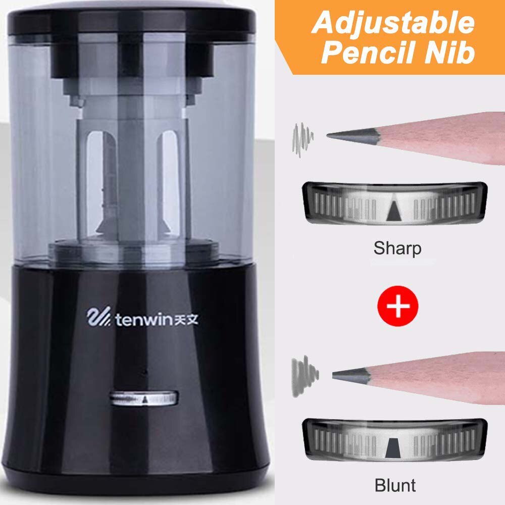 Tenwin Electric Pencil Sharpener Heavy Duty Rechargeable for Classroom Auto Stop Fast Sharpen In 3s School Office Stationery
