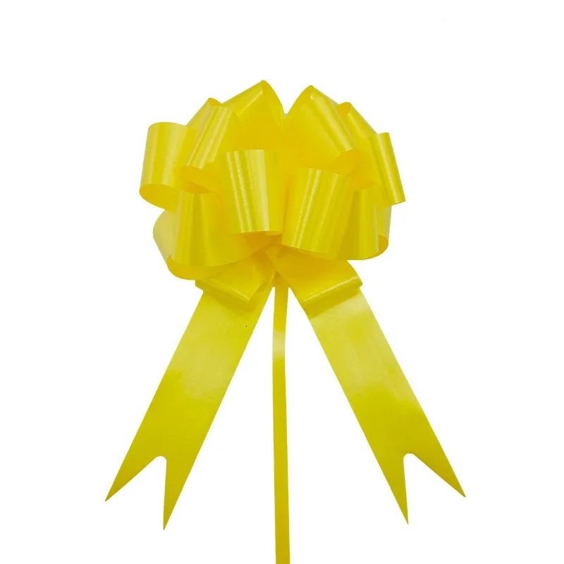 30 stuks kerstslinger bloemlint bruiloft geschenkdoos verpakking lint stereoscopische bolvormige hand getrokken bloem: YELLOW