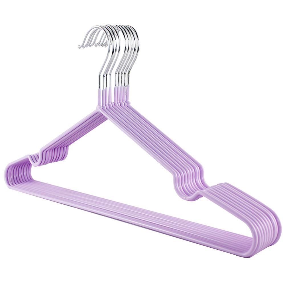 10pcs Children Adult Clothes Hanger Clothes Drying Rack Non-Slip Metal Shirt Hook Hangers Coat Hanger Clothes Accessories Rack: Plum / adult