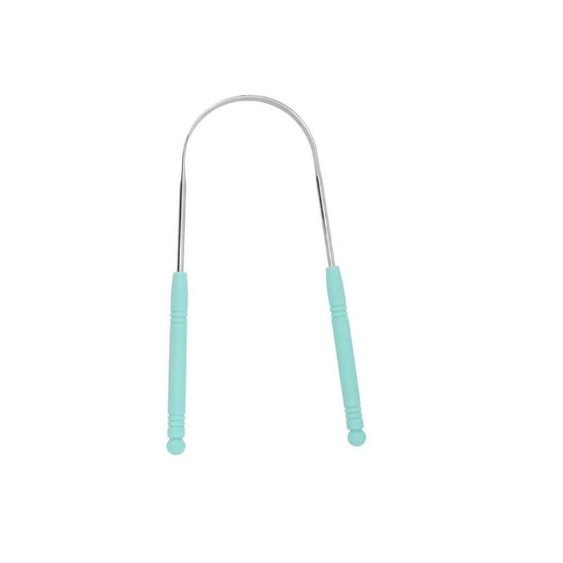 1PCS Tongue Scraper Steel Tongue Cleaner Toothbrush Hygiene High Brush Tongue Y8F1: green