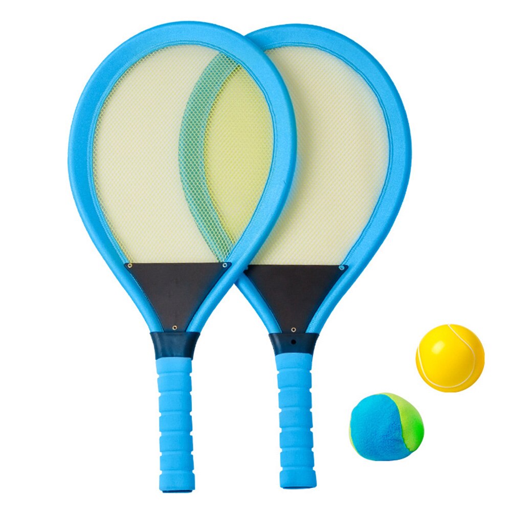 Più veloce di Azione non-scontrino Maniglia Spiaggia Bambini Racchetta Da tennis impostato NBR Giochi tutto'aperto Regalo Di Compleanno Leggero Parco di sport Giocattolo prato interno: Blu