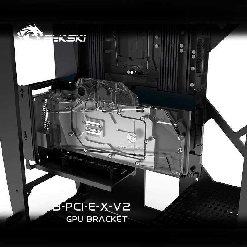 Bykski Grafikkarte Halterung, GPU PCIe 3,0 x16 Steigleitung Kabel, Hohe Geschwindigkeit, 7 PCI-E Slot ,90 Grad umkehren Vertikal B-VCEC/PCI-E-X