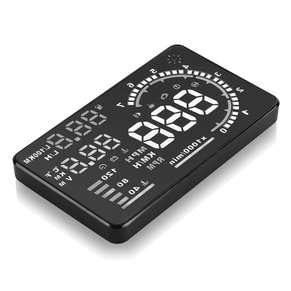 A8 5.5'' OBD II Car HUD Display Auto Windshied Reflective Screen Speed Display