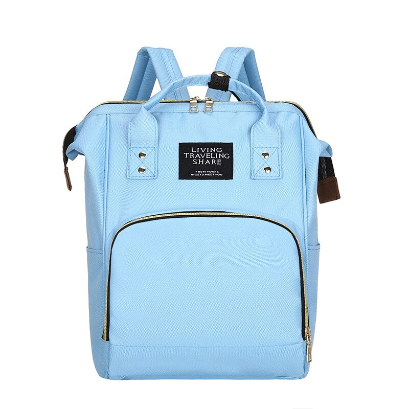 Bolsa de pañales para el hombro, ligera, de gran capacidad, estilo moderno, ultraligera, bolsa de lactancia, mochila sencilla para madres,: Light Blue