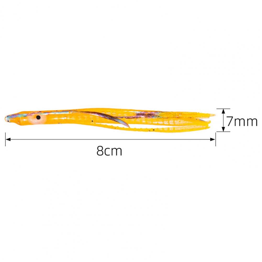 10Pcs Luminous Squid Skirts Soft Lure Pesca Squid Bait Night Fishing Lure Octopus Glow Rubber Artificial Bait Fishing Products