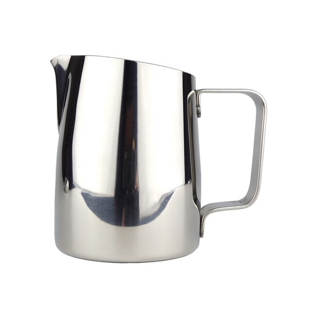 Kaffekanna 450ml mjölkskumningskanna skumskummare expressokopp expressokopp cafeteira espressokoppar skumskummare: Silver-