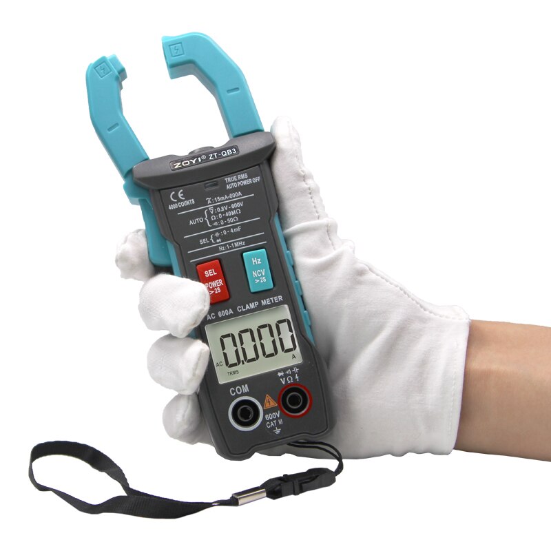 ZOYI ZT-QB3 Digital Smart Clamp Meter AC 600A Multimeter 4000 Counts True RMS Capacitance DC/AC Voltmeter Automatic Range