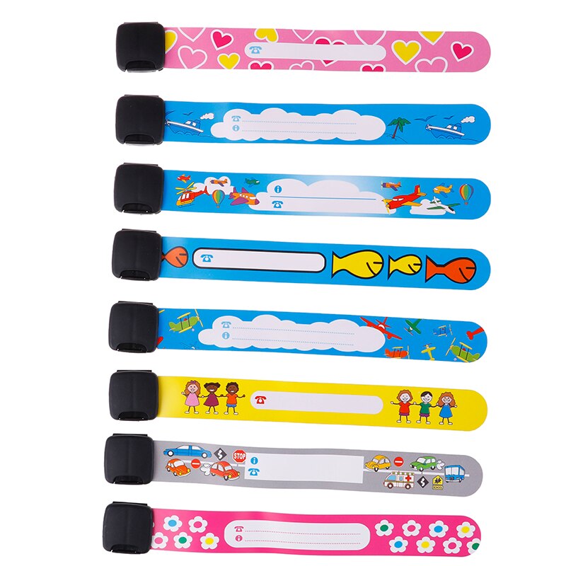 4Pcs/Set Children Outdoor Safe Anti-lost Wristband Safety Recognition Bracelet For Kids Adjustable Waterproof Wrist Strap