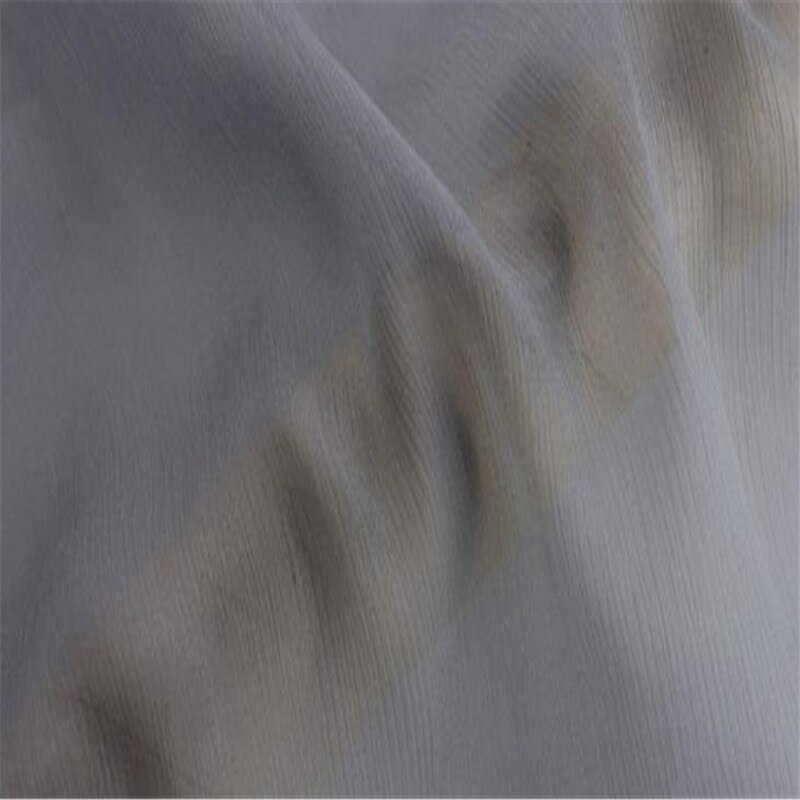 Tissu en mousseline de soie froissée , 5.5 m/m, 140cm, 54 pouces, crêpe Georgette de soie pour foulard: 5 grey